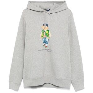 Polo by Ralph Lauren Light Gray Hoodie with Bear Graphic